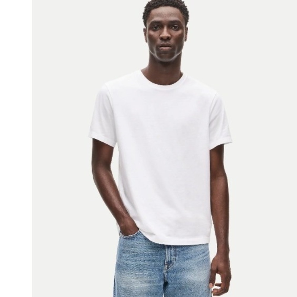 J.Crew Mens Broken-In Short Sleeve T-Shirt White Classic Fit CI156 Size M NEW